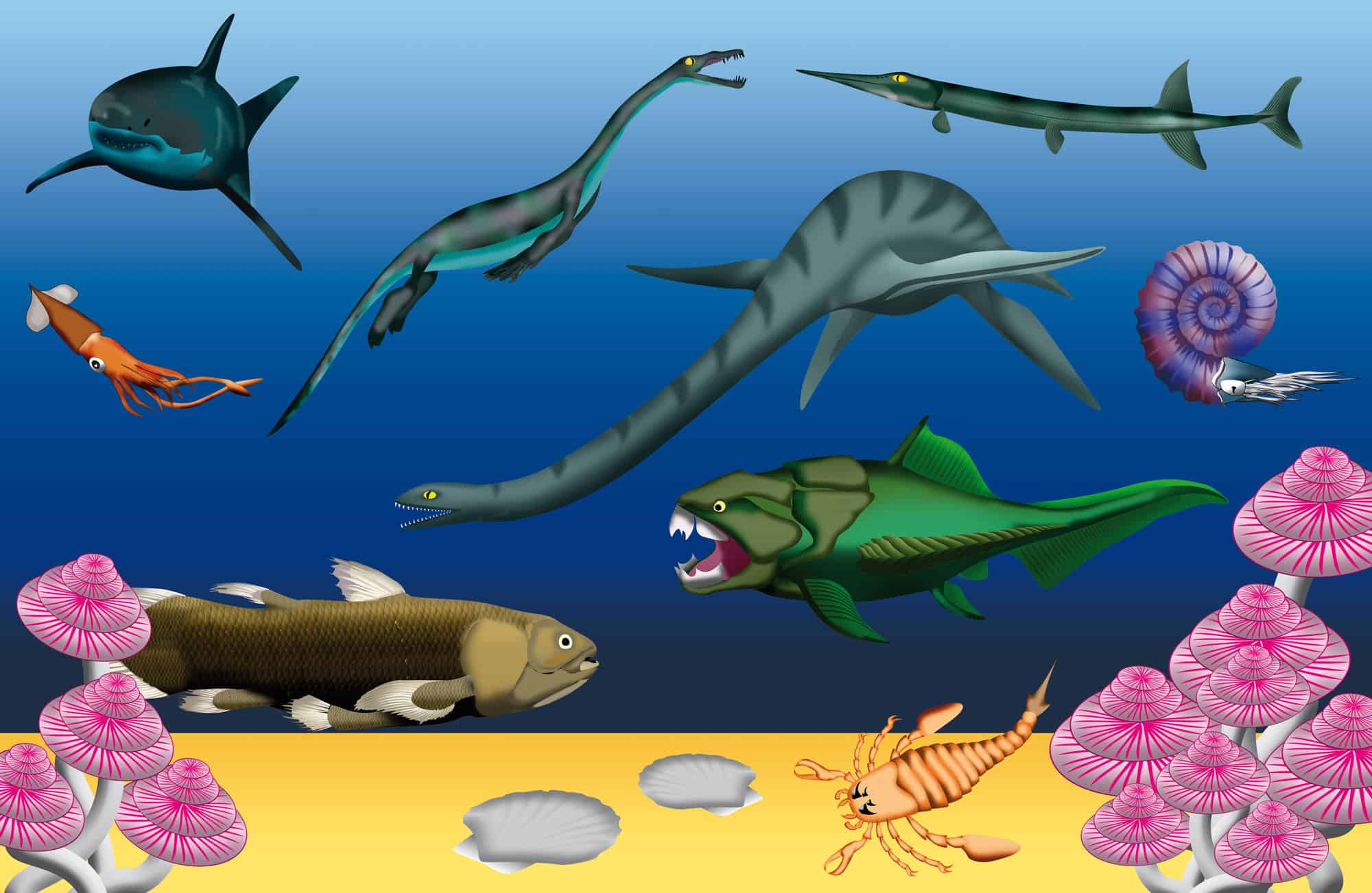 underwater life in the Triassic